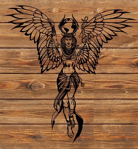 PNG SVG File Egyptian Goddess Isis Tattoo Cartoon Stencil - Etsy Israel