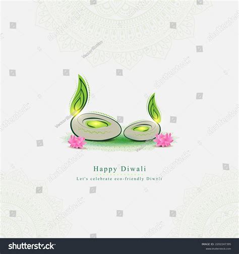 Vector Illustration Ecofriendly Diwali Indian Festival Stock Vector ...