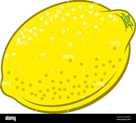 Illustration Of Juicy Stylized Lemon Citrus Fruit Icon For Food Apps Isolated On A White