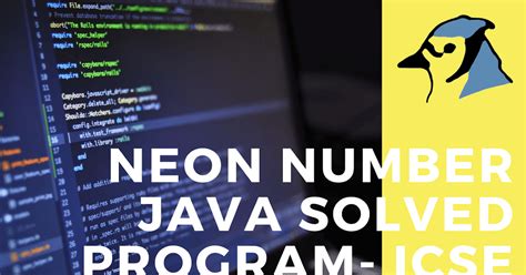 Neon Number In Java Solved Program