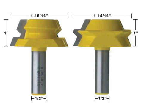 22.5 Degree Lock Miter Glue Joint Router Bit Set - 1/2" Shank - Yonico – Yonico Router Bit Tools