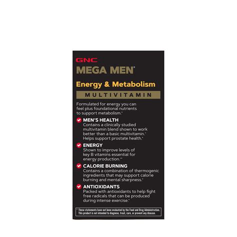 gnc mega men energy and metabolism 8