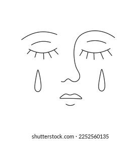 Vector Isolated One Single Crying Man Stock Vector Royalty Free