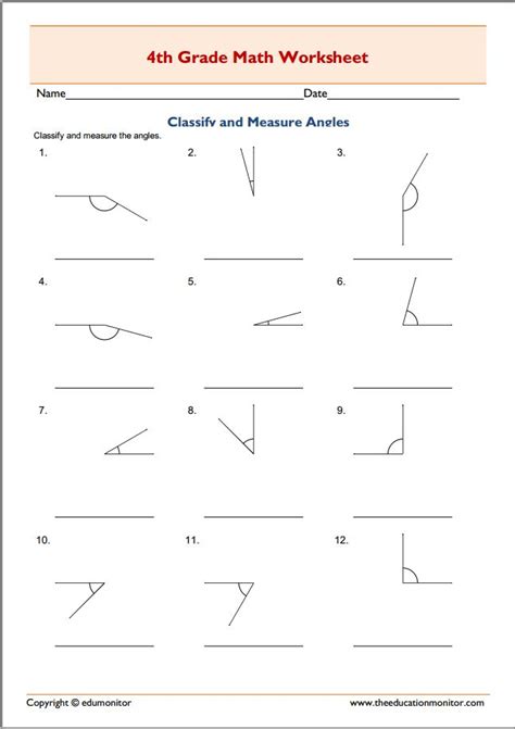 Grade 4 Finding Angles Worksheets