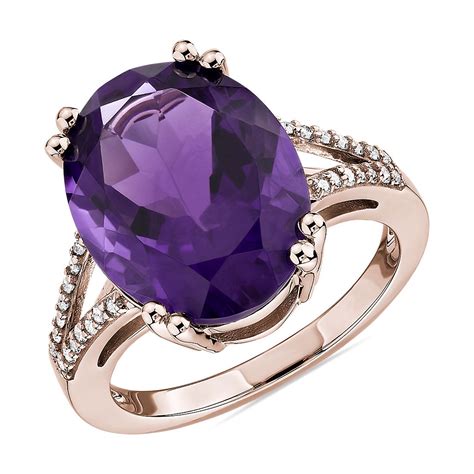 Oval Amethyst Statement Ring In 14k Rose Gold Blue Nile