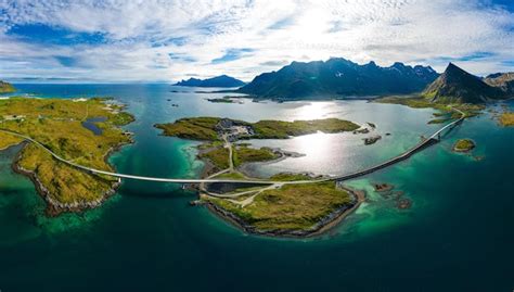 Panorama des ponts de Fredvang Les îles Lofoten sont un archipel dans