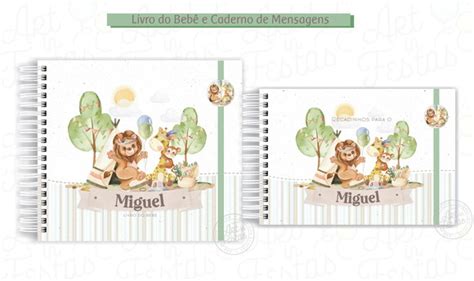 Livro do Bebê e Caderno de Mensagens Safari Friends Elo7