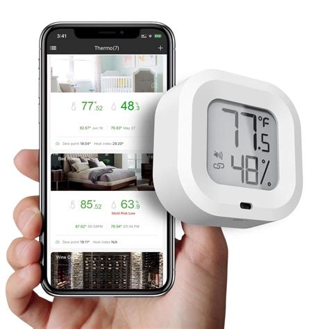 Wireless Smart Thermometer Hygrometer With Iphone Android App