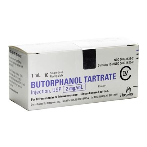 Butorphanol Tartrate Injection 2 Mg ML Fliptop Single Dose Vial 1 ML