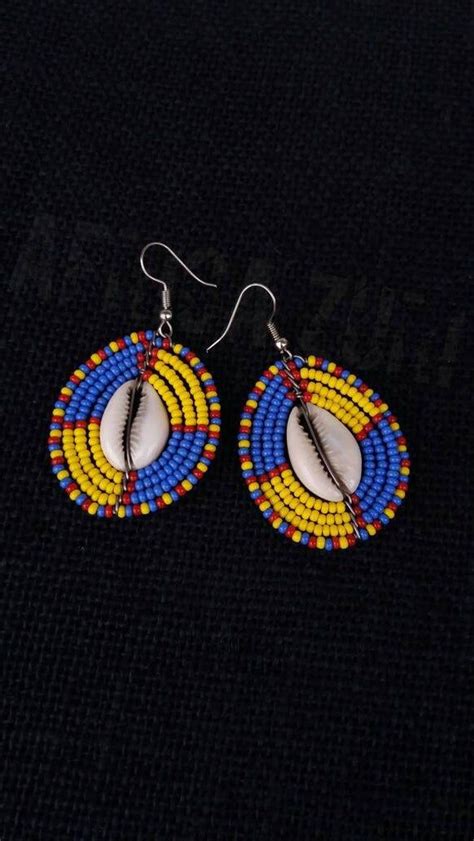 Vibrant Pair Of Masai Earrings Cowrie Shell Earrings That Will Look