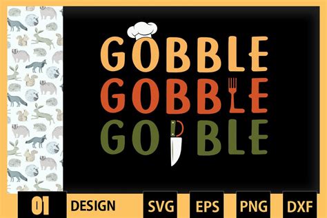 Gobble Gobble Turkey Thanksgiving Day Graphic By Skinite Creative Fabrica