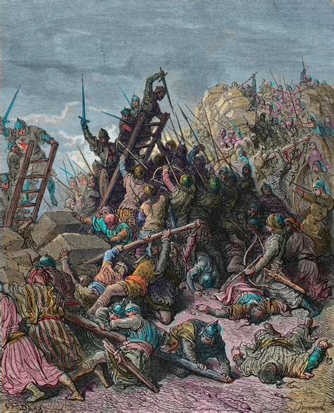 The Siege Of Ptolemais During The Third Crusade 1189 Engraving By