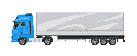 Premium Vector Semitrailer Truck With White Trailer Cargo