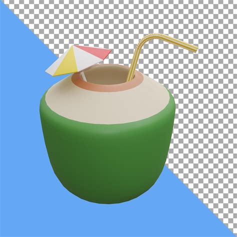 Ilustração de renderização 3d coqueiro PSD Premium