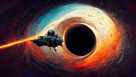 Spaceship diving into a black hole Mixed Media by Wolfgang Scheidle ...