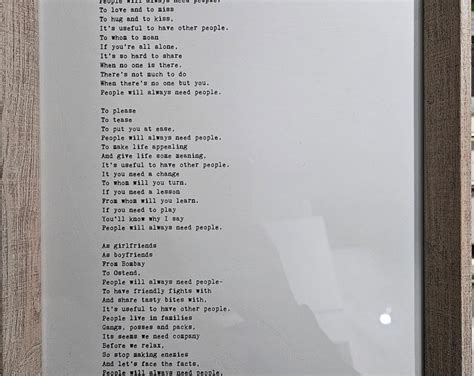 A Benjamin Zephaniah People Need People Poem Print In Frame Etsy Uk