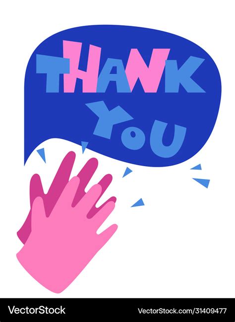 Thank You With Clapping Hands Royalty Free Vector Image