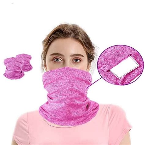 Grey Multi-Purpose Neck Gaiter With Filter - Cool Face Soca Flag Mask ...