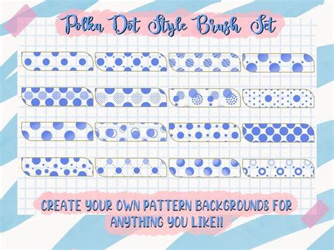 Procreate Seamless Pattern Brushes Polka Dot Style Set Etsy