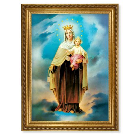 Our Lady Of Mount Carmel Antique Gold Leaf Framed Art Buy Religious