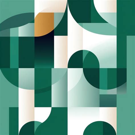 Premium AI Image | Abstract shapes in shades of green