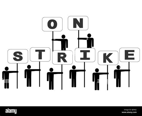 Abstract People On Strike With Signs Illustration Stock Photo Alamy