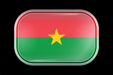 Flag Of Burkina Faso Matted Vector Icon Vector Rectangular Shape With