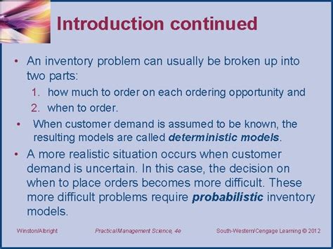 Chapter 12 Inventory Models Introduction Inventory Management Is