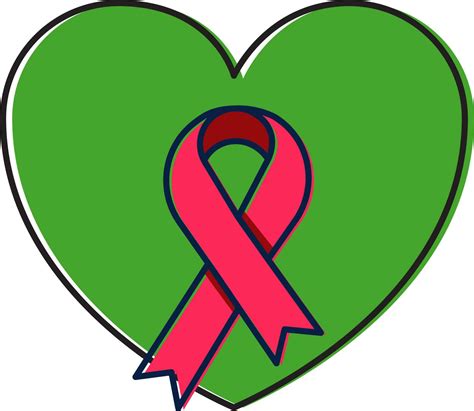 Flat Awareness Ribbon With Ribbon Icon In Red And Green Color. 24144760 ...