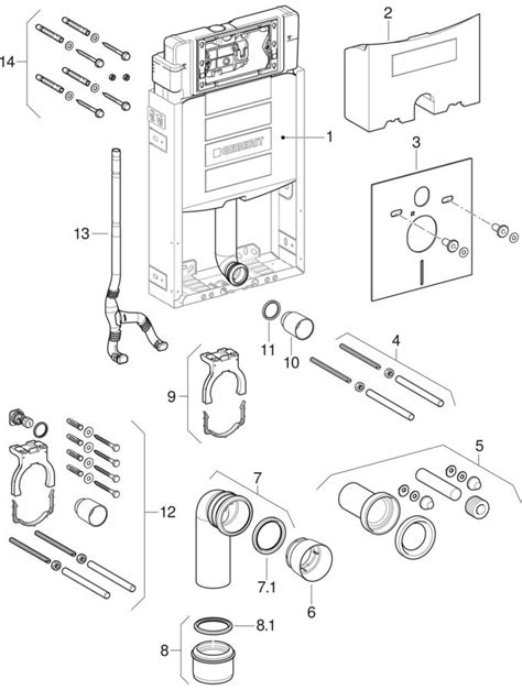 Geberit Kombifix Element für Wand WC 108 cm mit Sigma UP Spülkasten