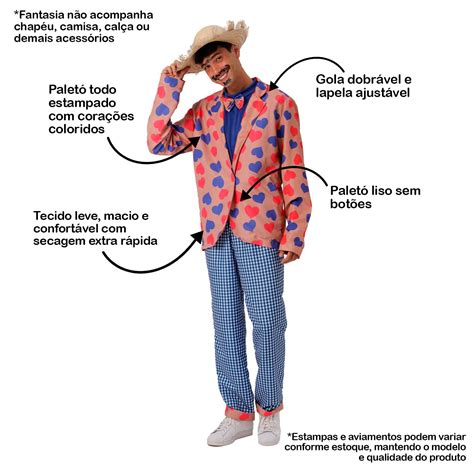 Festa Junina Roupa Masculina - Roupa Festa Junina Masculina Noivo Caipira Blazer Apaixonado