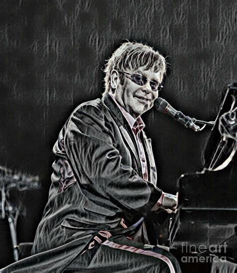 Elton John Playing Piano Digital Art by Pd