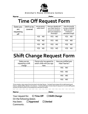 Printable Shift Change Request Form Portal Tutorials