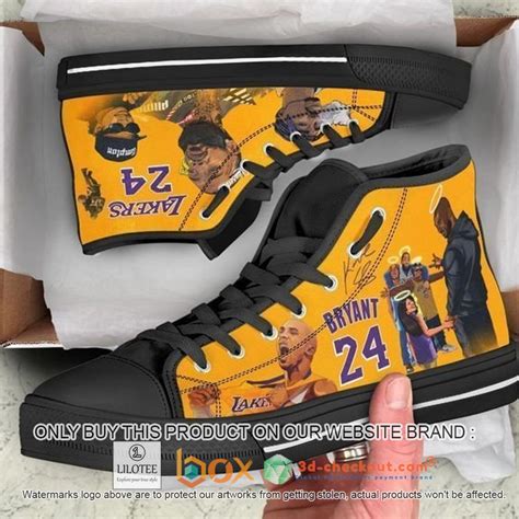 Kobe Bryant 24 With Rappers black Canvas High Top Shoes - Boxbox ...