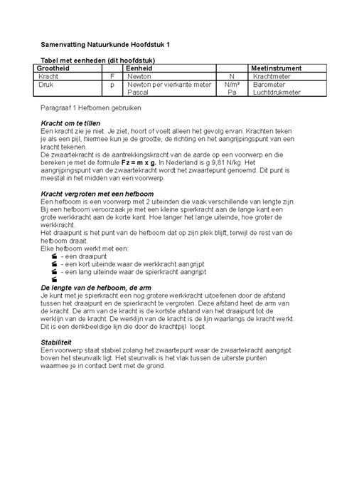 Samenvatting Natuurkunde Hoofdstuk 1 Je Ziet Hoort Of Voelt Alleen