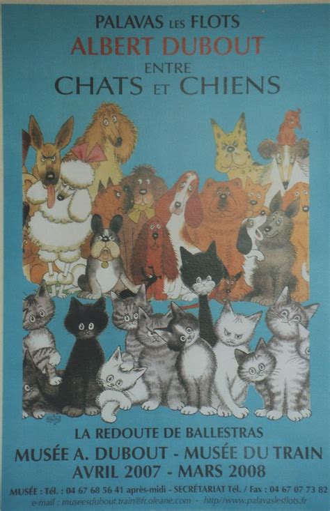 ENTRE CHATS ET CHIENS Affiche originale entoilée EXPOSITION PALAVAS