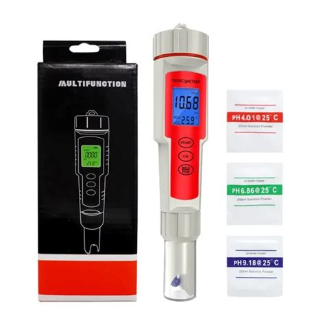 4 In 1 TDS EC PH Temperature Meter Tester Professional TDS PH Water