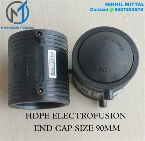 BLACK 1 2 Inch 90mm HDPE Electrofusion End Cap For Plumbing Pipe Head