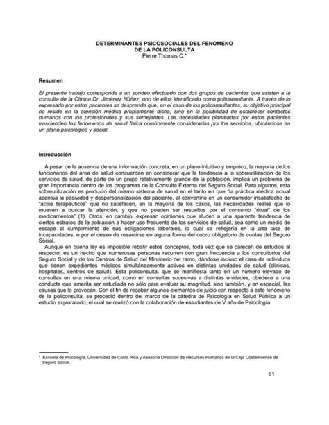 Determinantes Psicosociales Del Fenomeno De La