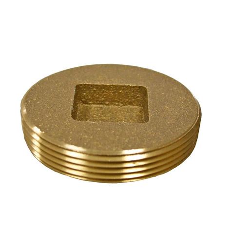 Jones Stephens 2 In Countersunk Brass Cleanout Plug 2 3 8 In O D For Dwv P51200 The Home Depot