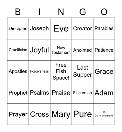 Bible Bingo Card