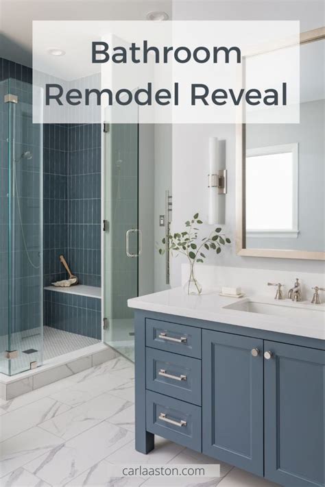 PROJECT REVEAL A Fresh Bright Blue And White Bathroom Remodel