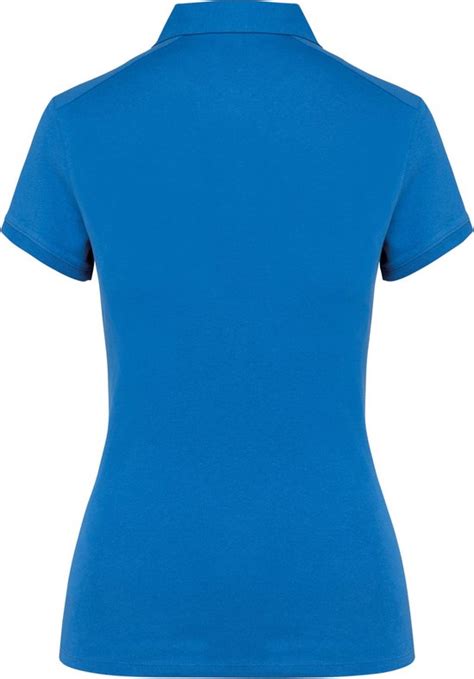 Polo Dames XXL Kariban Kraag Met Knopen Korte Mouw Light Royal Blue 100