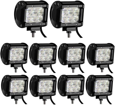 Amazon Lumitek Led Pods Pcs Inch W Led Light Bar Led Flood