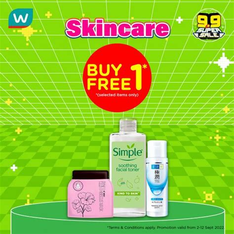 Watsons Online 9 9 Sale Skincare Buy 1 FREE 1 Promotion Valid Until 12