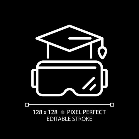 2d píxel Perfecto editable blanco vr gafas de protección y educación