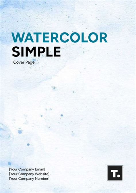 Watercolor Simple Cover Page Template - Edit Online & Download Example | Template.net