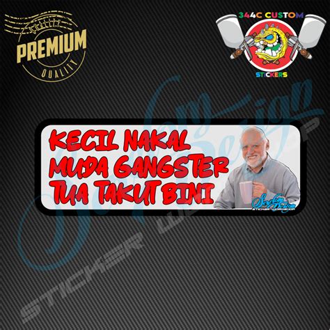 Sticker Kereta Motor Helmet Laptop Ayat Viral Tua Takut Bini Shopee