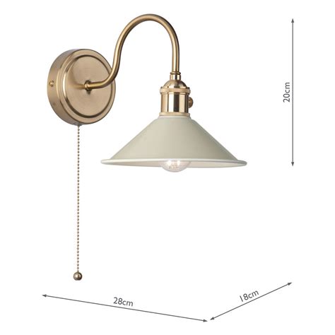 Dar Hadano Switched Single Wall Light Cashmere Shade Natural Brass