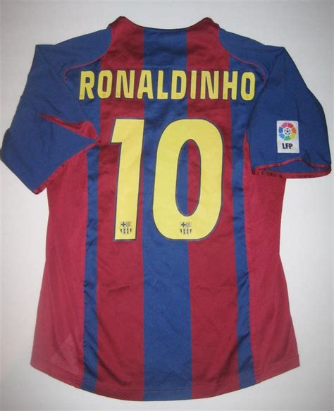 Fc Barcelona Ronaldinho Home Jersey Trikot Maglia Kit Brazil Fcb